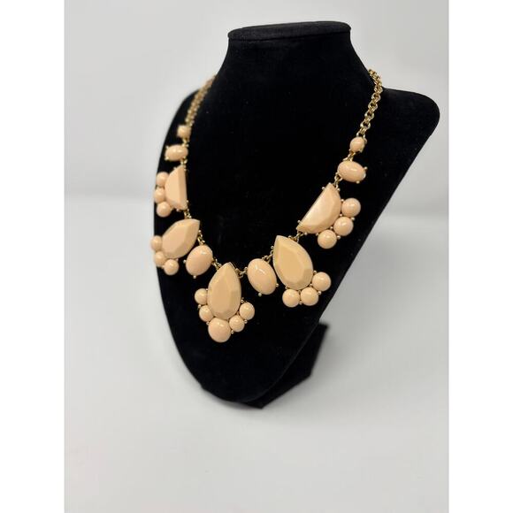 Kate Spade 20" Day Tripper Bib Statement Necklace Adjustable Ivory Peach - Picture 3 of 7